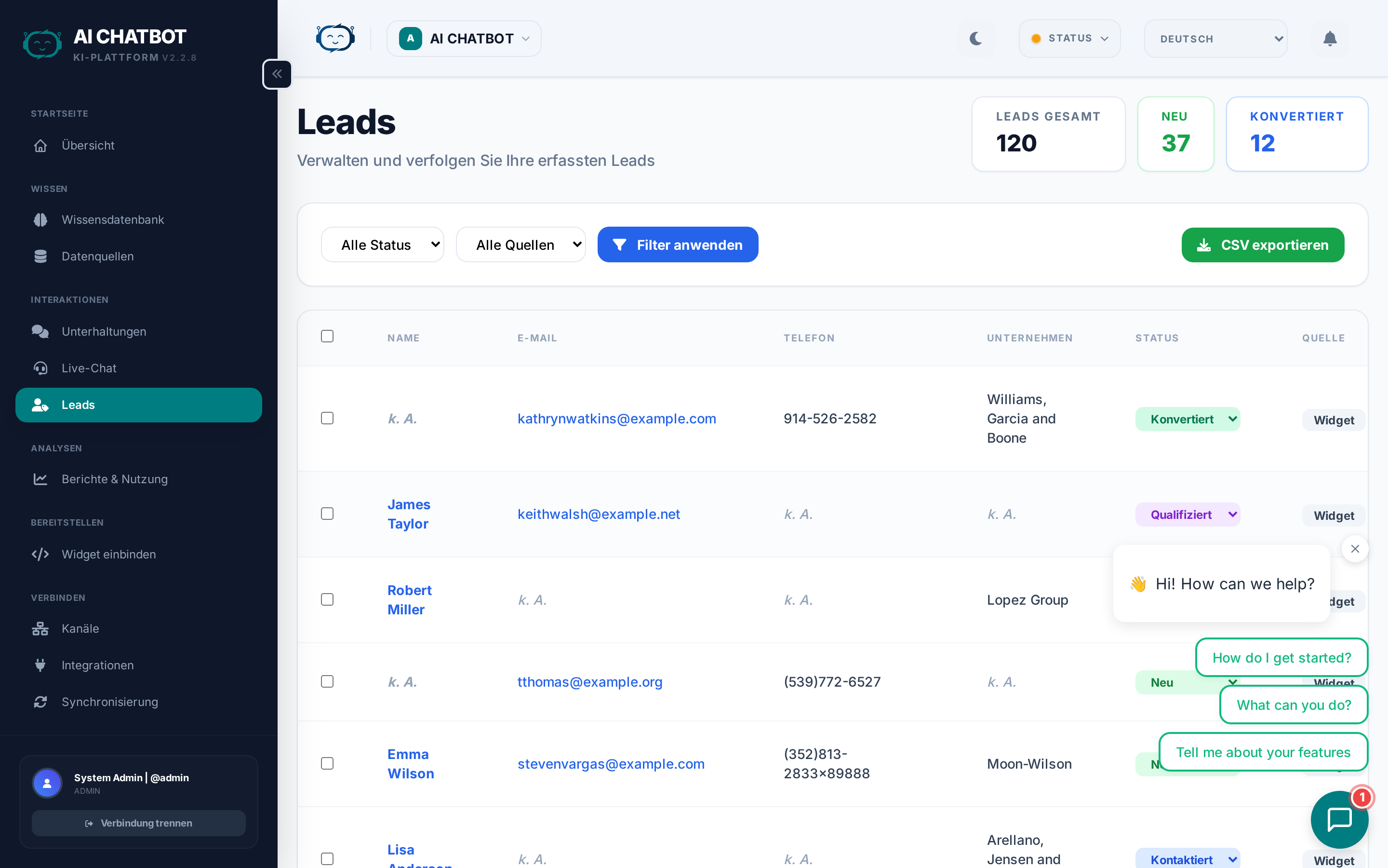 Lead Management Dashboard