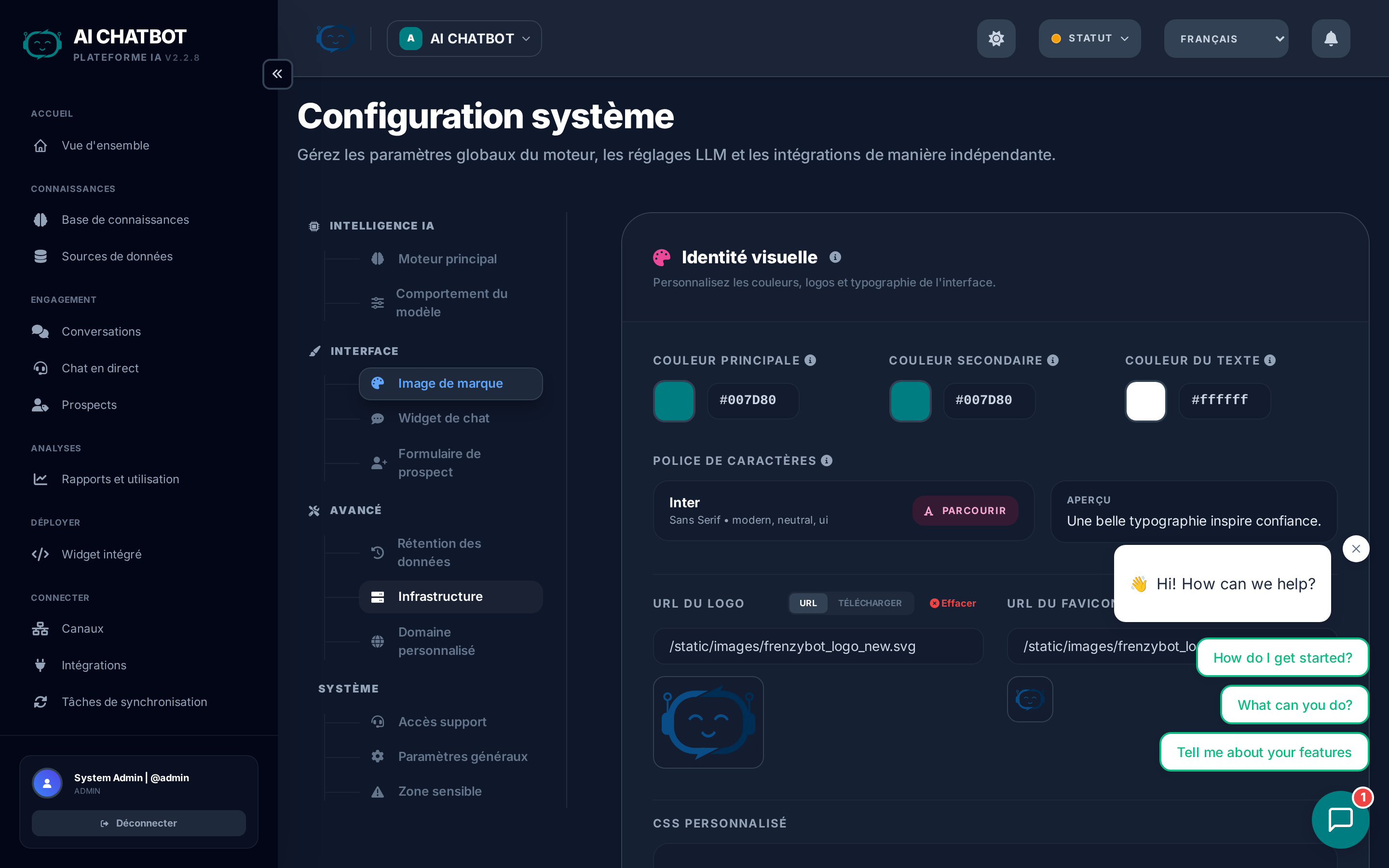 Paramètres d'image de marque