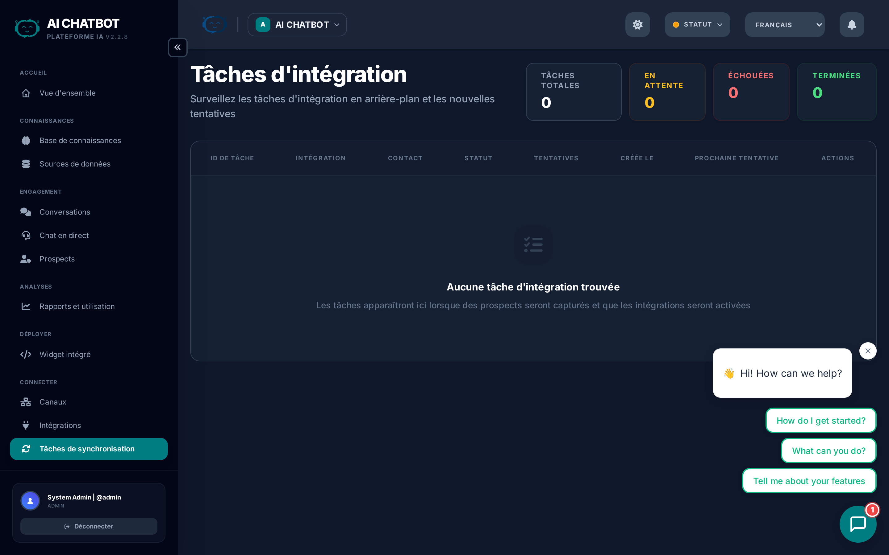 Suivi des travaux de synchronisation