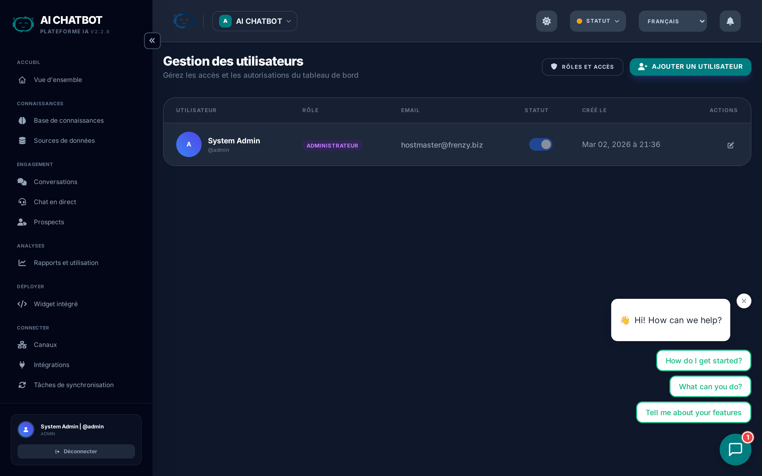 Gestion des Utilisateurs