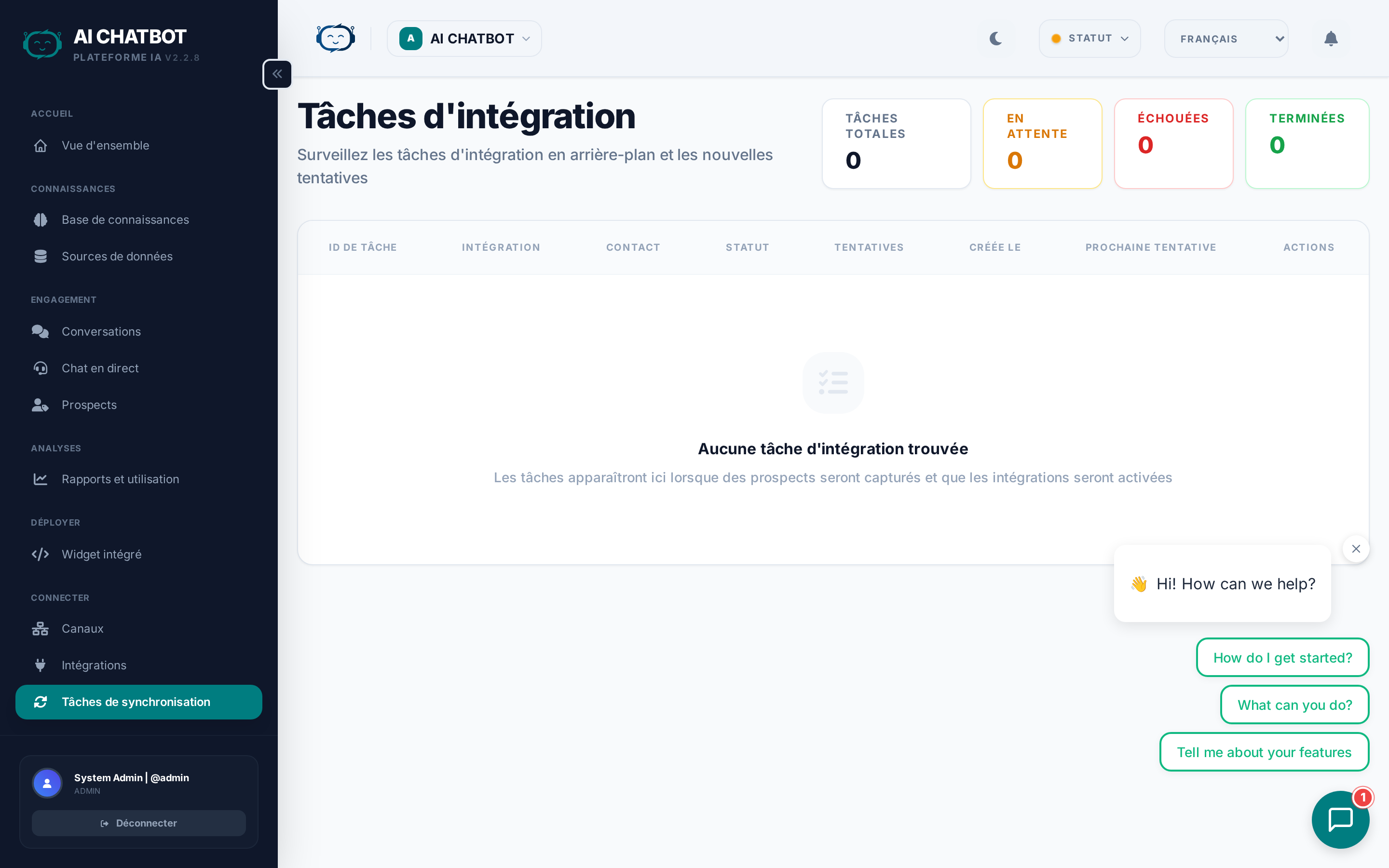 Suivi des travaux de synchronisation