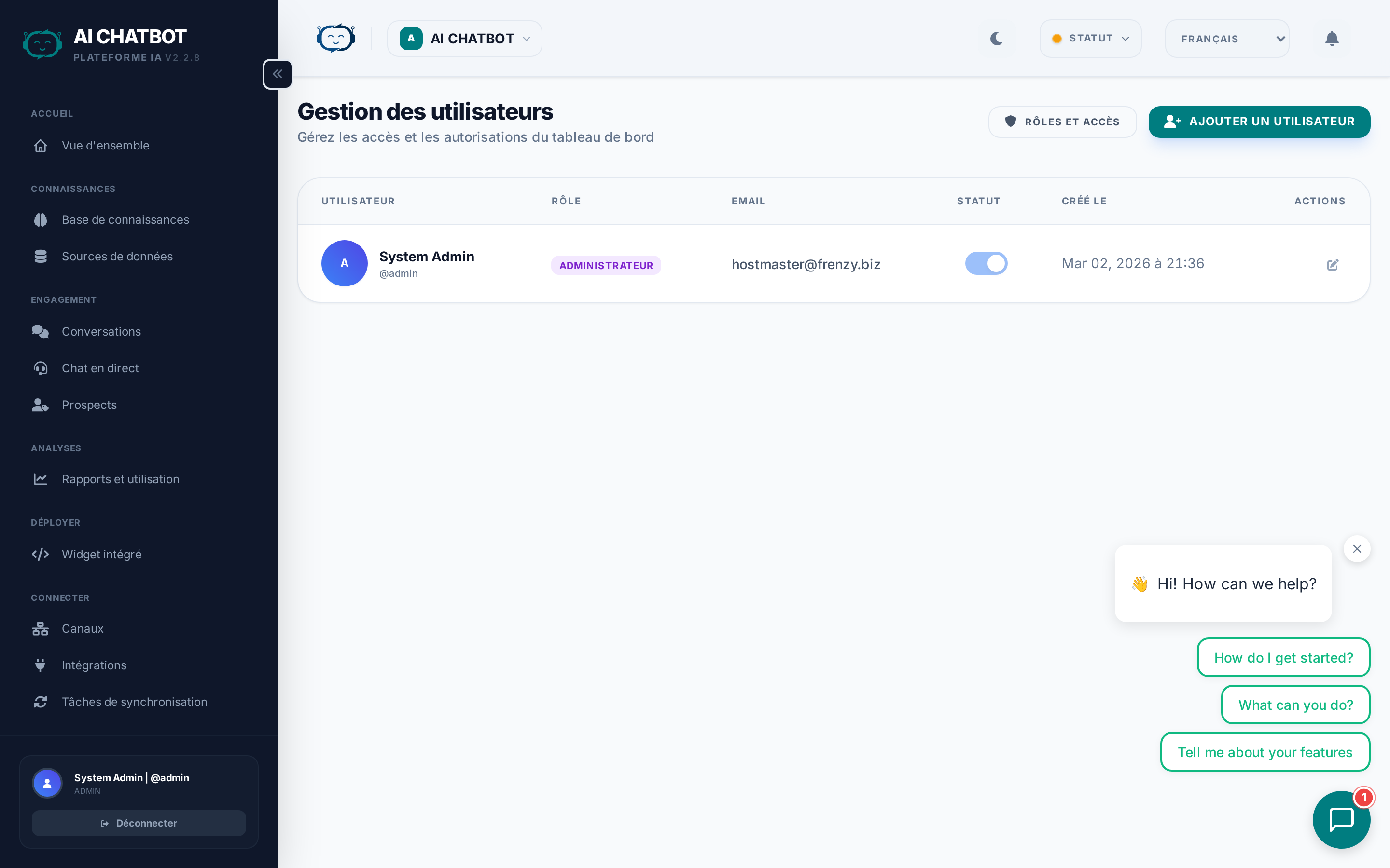 Gestion des Utilisateurs